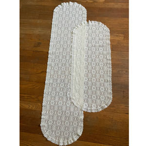 Vintage Table Runner White Lace set of 2